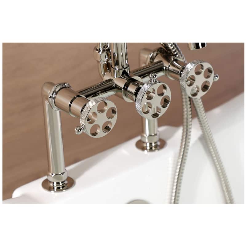 Kingston Brass AE810.RKX Webb Deck Mounted Tub Filler with Built-In