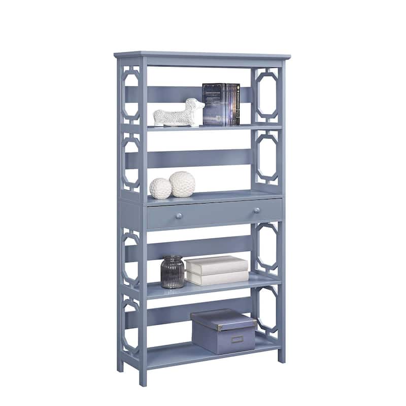Convenience Concepts Omega 5 Tier Bookcase with Drawer