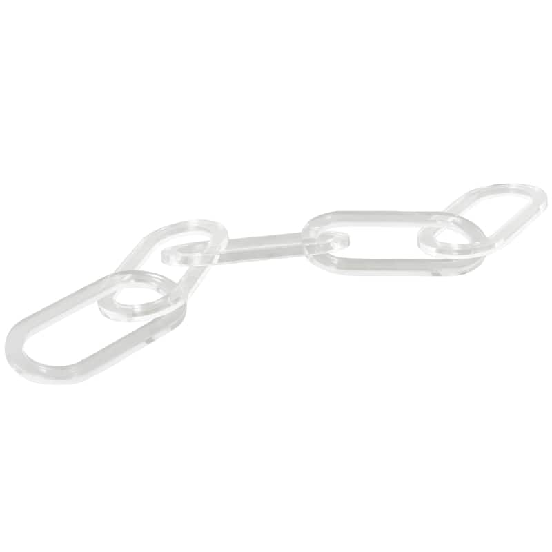 Acrylic Plastic Chain Oval, Square, or Circular Link Decorative Sculpture - Clear - Roche River Decor - Clear - 27"W, 4"H
