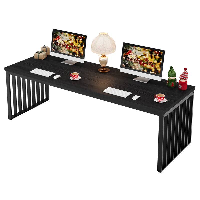 78.74" Extra Long Computer Desk, Double 2-Person Desk, Workstation Writing Study Table for Home Office