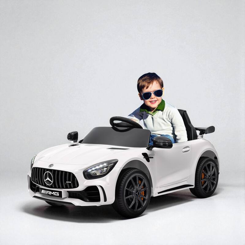 12V Mercedes-Benz AMG GTR Kids Ride-On Car with Remote Control, Lights, Music, 3 Speeds, for Ages 3-6
