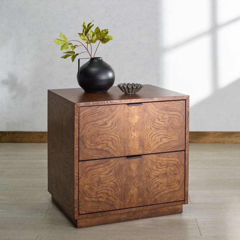 SAFAVIEH Couture Frankie Burl 2-Drawer Nightstand