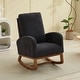 preview thumbnail 39 of 75, Upholstered Rocking Chair Nursery Chair with High Back and Side Pocket