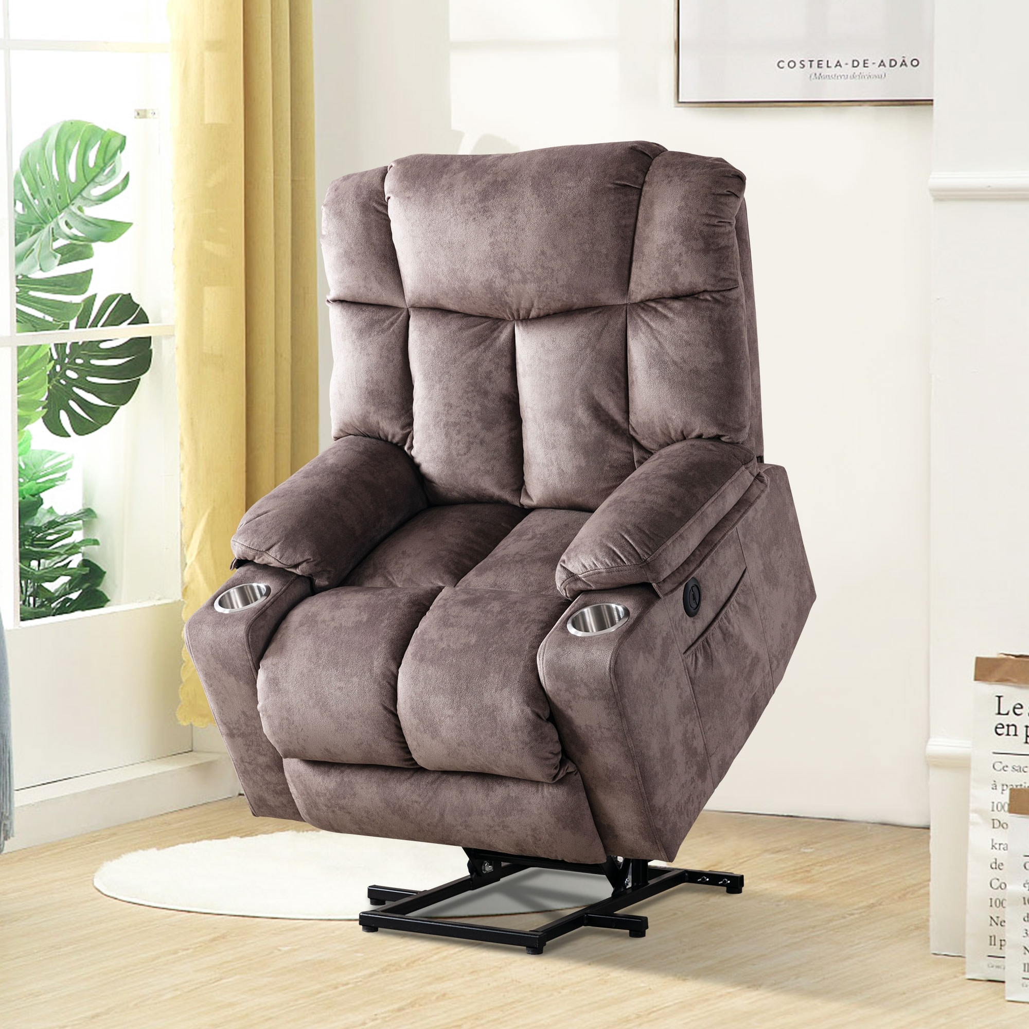 Power lift recliner best sale with cup holder
