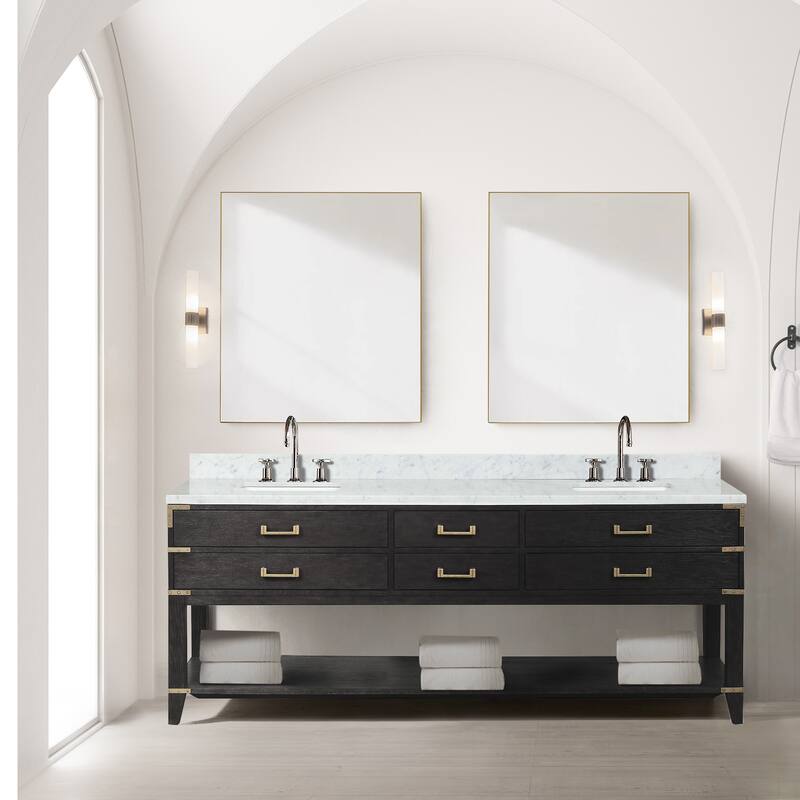 Lexora Norwalk Bath Vanity and Carrara Marble Top