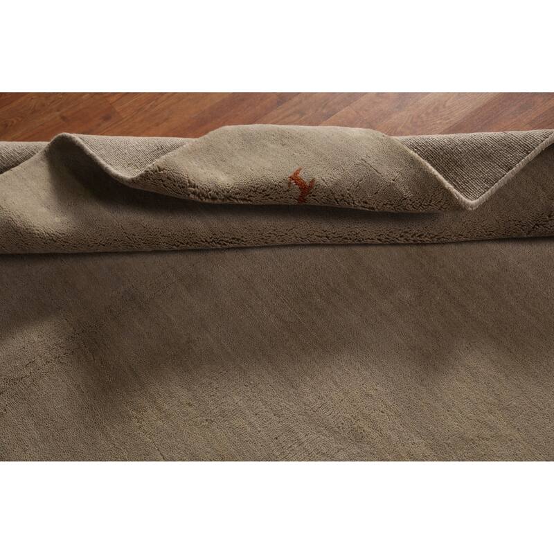 Beige Tribal Gabbeh Indian Rug Hand-Knotted Oriental Wool Carpet - 4'7" x 6'4"