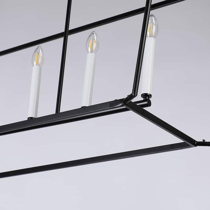 Linear Lantern 6-Light Foyer Debonair Island Chandelier Candle - N/A