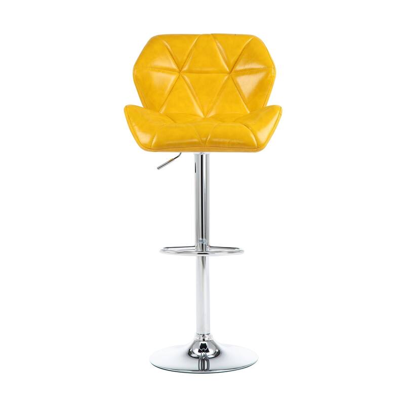 Bar Stools Adjustable Faux Leather Upholstered Counter Height Stools Set of 2