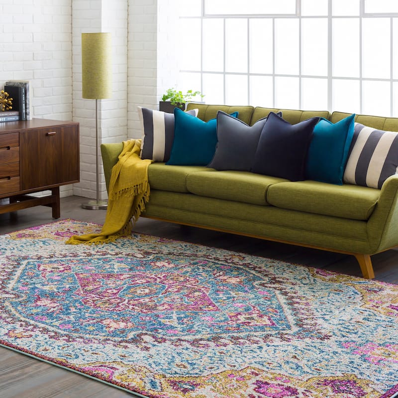 Amelia Persian Traditional Oriental Blue/ Purple Area Rug - 5' 3" x 7' 3" - 5' 3" x 7' 3" - Blue