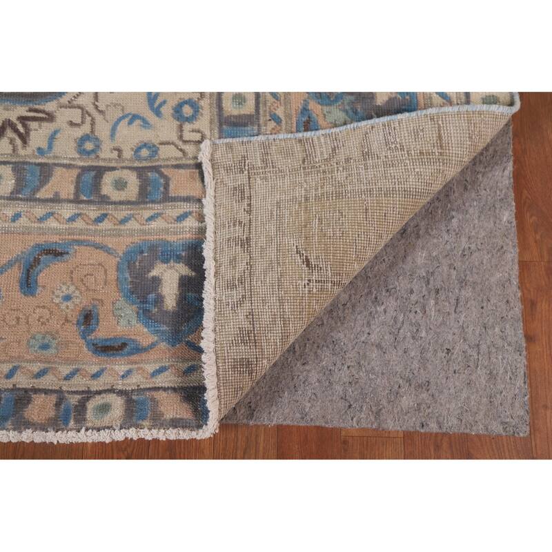 Hand Knotted Oriental 100% Wool Carpet Traditional Floral Greys & Charcoal Tabriz Area Rug - 12' 6'' X 9' 4''