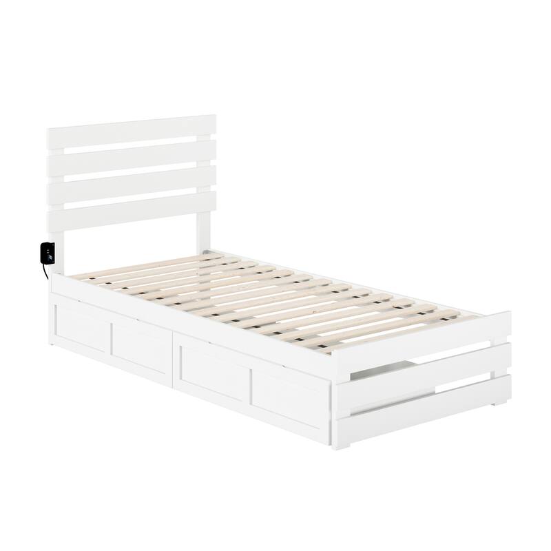Oxford Bed with Footboard and USB Turbo Charger and 2 Storage Drawers