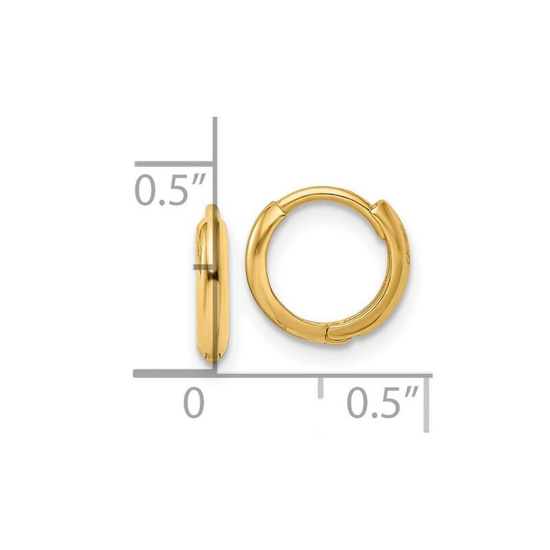 Curata 10k Yellow Gold Polished Hinged Hoop Earrings - 10x10.35mm