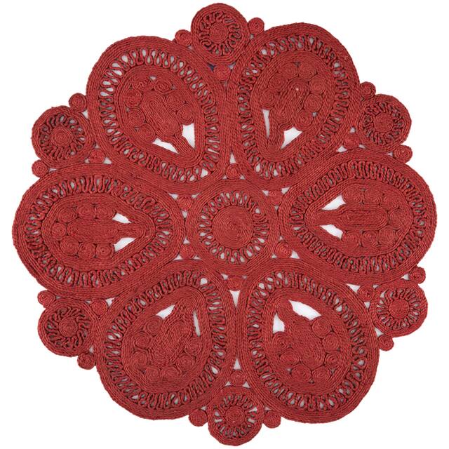 SAFAVIEH Handmade Natural Fiber Ljiljanka Floral Jute Rug