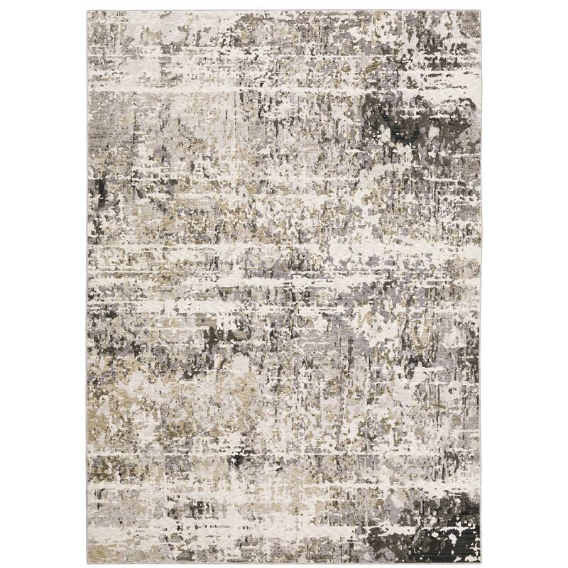 Style Haven Nelson Distressed Abstract Grey/ Ivory Indoor Area Rug - 7' 10" x 10' 10" - Rectangle