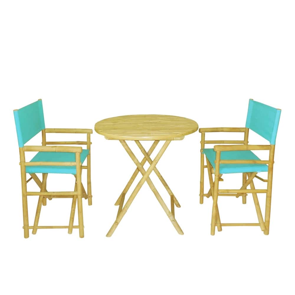 Zew Round 3-piece Bamboo Handcrafted Patio Set