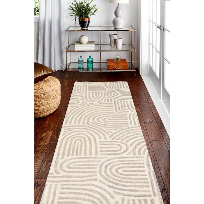 Bashian Trenton Beige Contemporary Area Rug - 7'6" X 9'6" - Beige