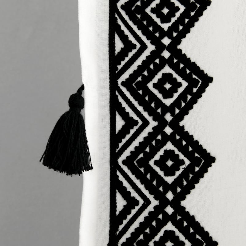 Lush Decor Aztec Diamond Border Tassel Window Curtain Panel Single - 84" x 52"