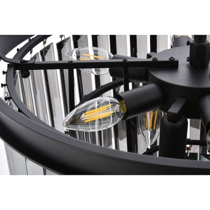 Royce Edge 9-Light Matte Black Chandelier