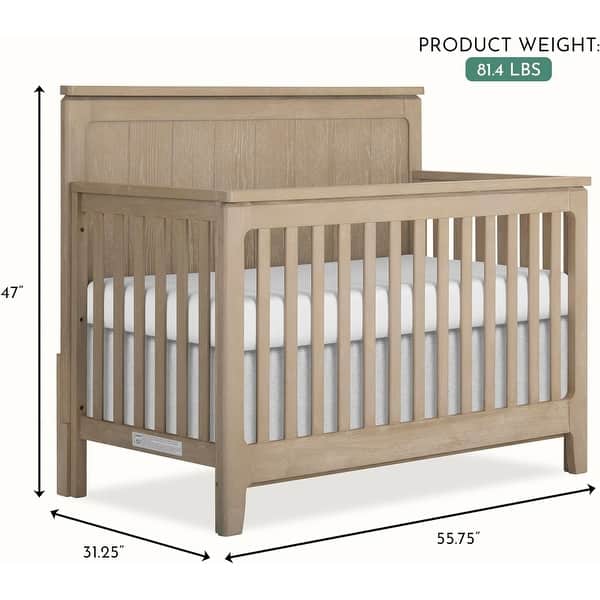 dimension image slide 0 of 2, Evolur Oakley 5-in-1 Convertible Crib
