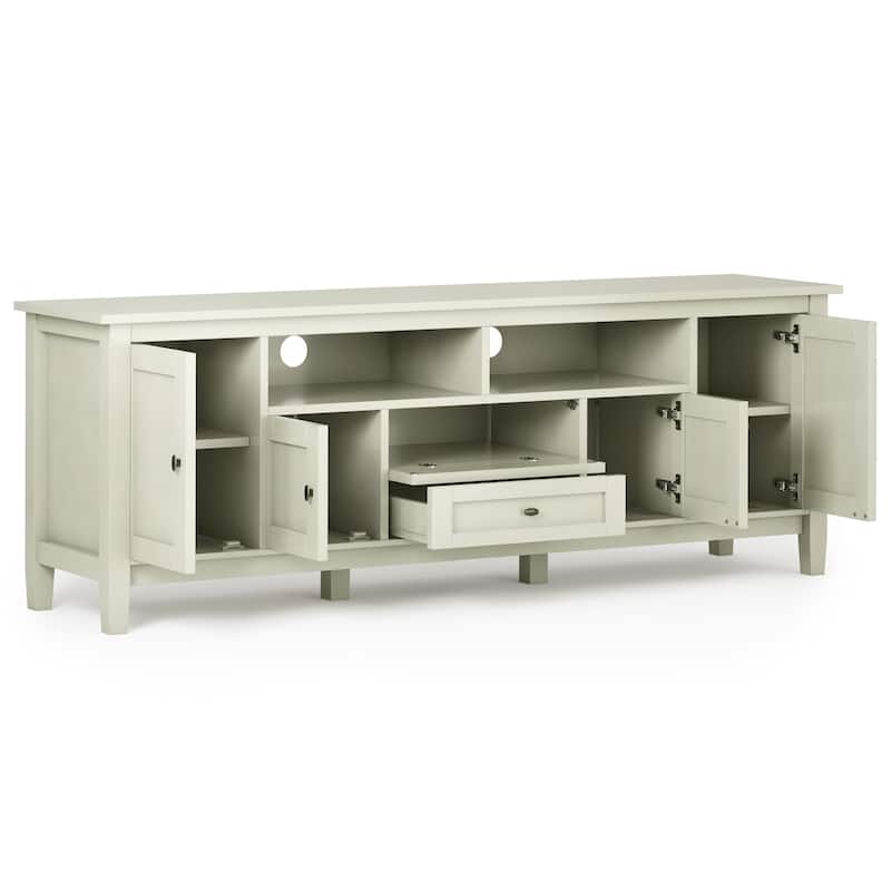 WYNDENHALL Norfolk SOLID WOOD 72 inch Wide TV Media Stand For TVs up to 80 inches - 72'' W x 17.5'' D x 26'' H
