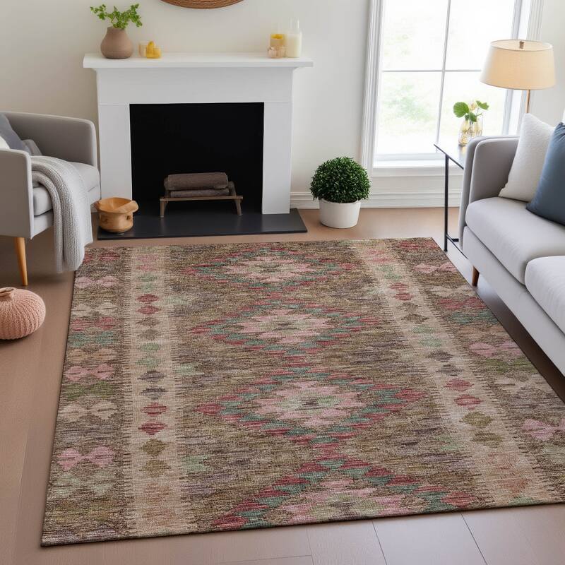 Premium Washable Super Soft Global Boho Mayfield Rug - Brown - 9' x 12'