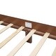 preview thumbnail 9 of 8, Queen Size Wooden Platform Bed with Natural Rattan Headboard, Vintage Bed Frame with Wooden Slat Support, Walnut