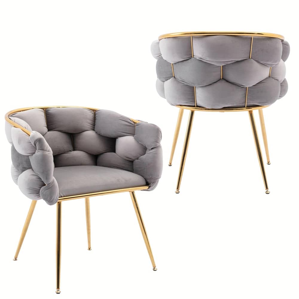 Modern Luxury Velvet Single Sofa Chair, Set of 2