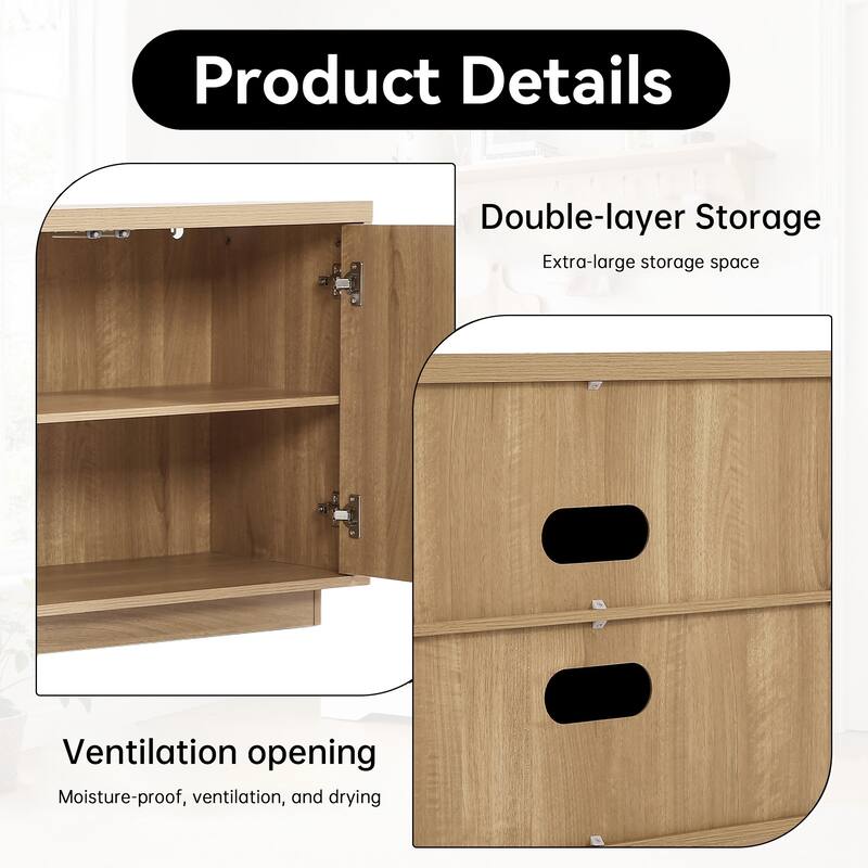 Modern Buffet Cabinet Sideboard with 4-Doors