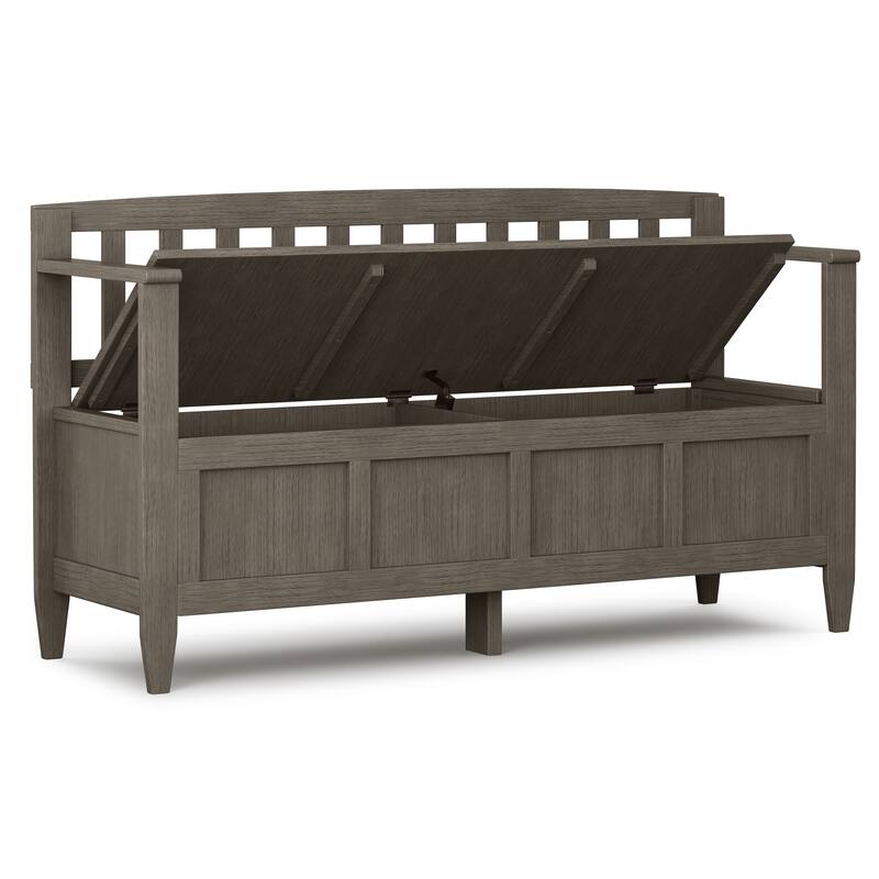 WYNDENHALL Riverside SOLID WOOD 48 inch Wide Contemporary Entryway Storage Bench - 20 inch wide