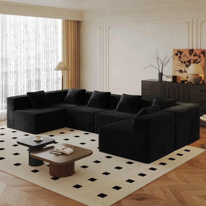 Modular Sectional Sofa for Living Room, Modern Deep Seat Couch, Compression Sofa, Boneless Upholstered Couch