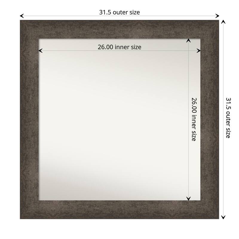 Dappled Non-Beveled Wood Framed Wall Mirror - Dappled Light Bronze - Glass Size 26x26
