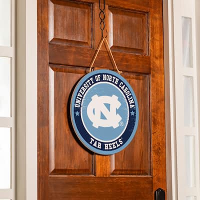 University of North Carolina Wooden Door Decor Wall Sign - Multi-Color