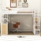 preview thumbnail 3 of 32, Full Size Metal Loft Bed with Storage Staircase and Wardrobe, Shelves