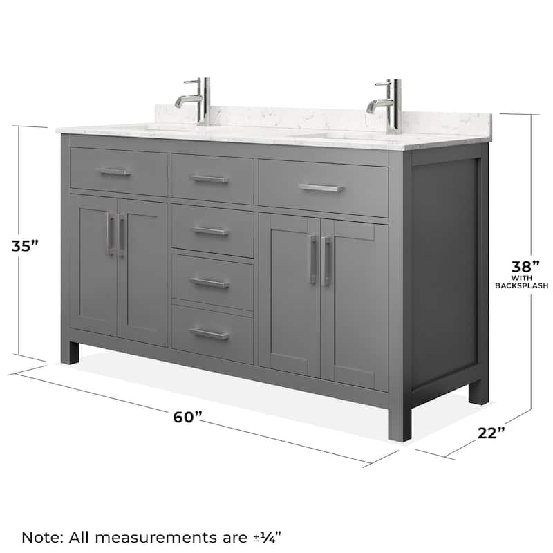 Wyndham Collection WCG242460DCCUNSMXX Beckett 60" Free Standing Double