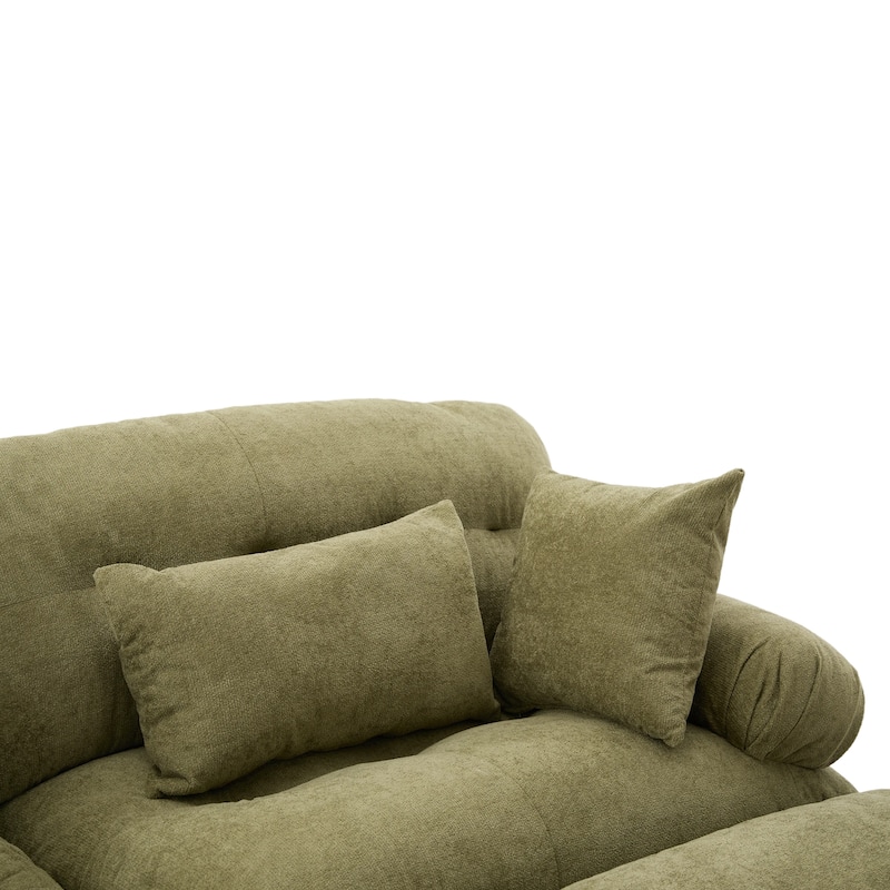 GDFStudio - Pelletized U Shape Cloud Couch with Bolster Armrest Pillows