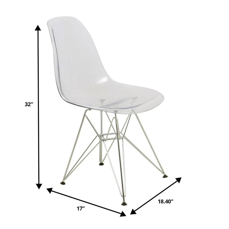 5-Piece Dining Set 35" Round Dining Table with 4 ABS Plastic Side Chair