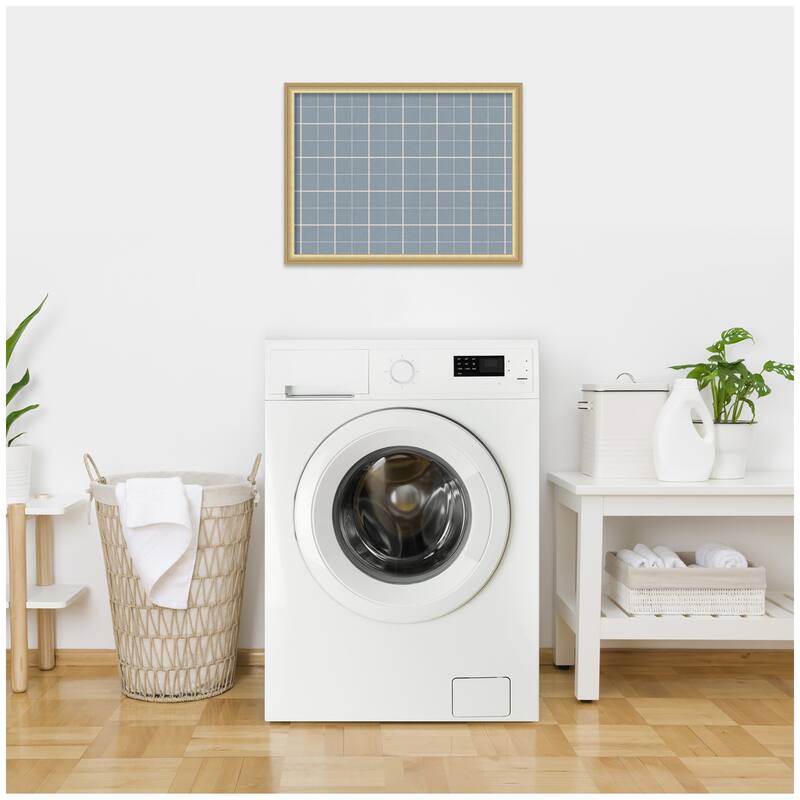 Kate and Laurel Framed Fabric Pinboard Light Blue Plaid Wall Organization