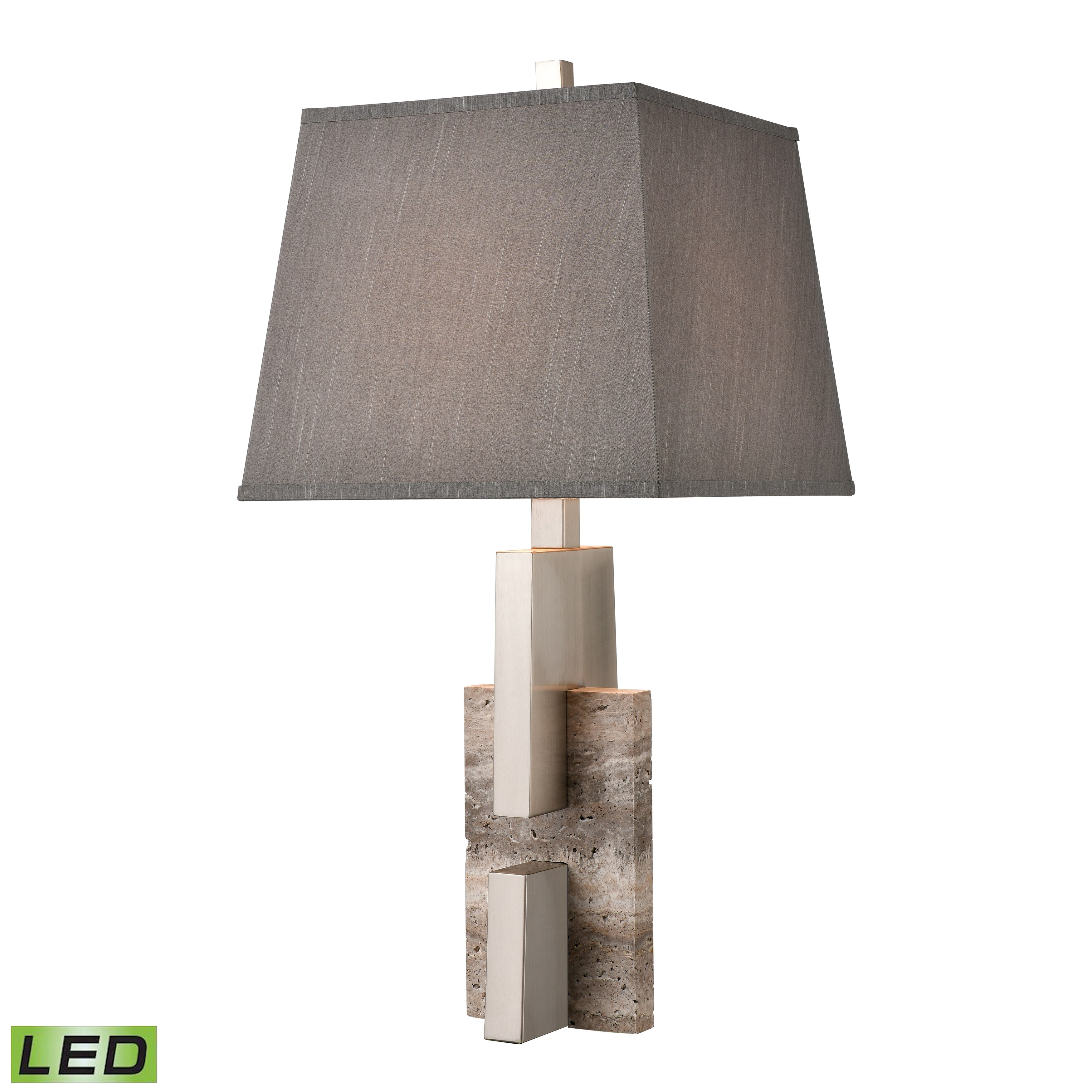 Elk Home Rochester Gray With Gray Faux Silk Shade Table Lamp