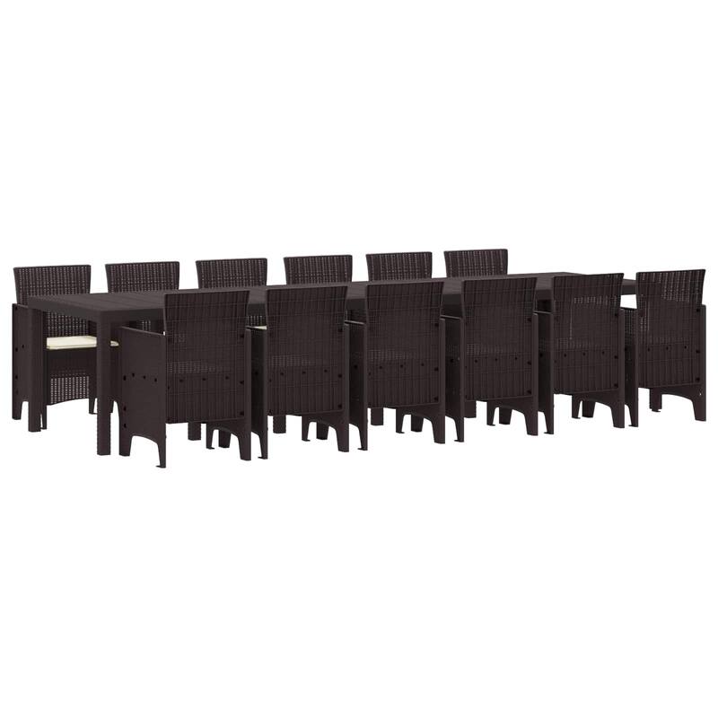 vidaXL Garden Dining Set Polt rattan - Brown (3)