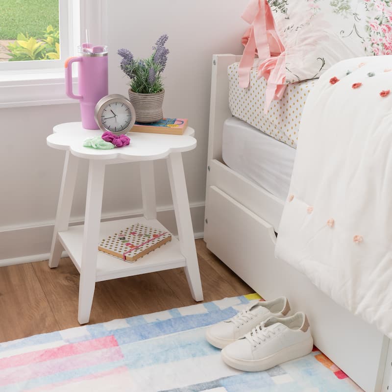 Natalia Flower Side Table - white