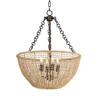 Maxim 22473 Cestino 4 Light 21" Wide Wood Pendant