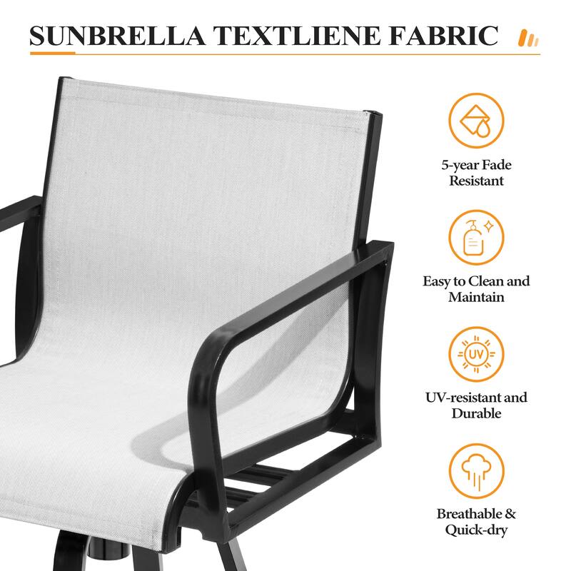 Outdoor Indoor All-weather Swivel Barstool Patio Bar Stools (Set of 2/4/6/8) - See Picture