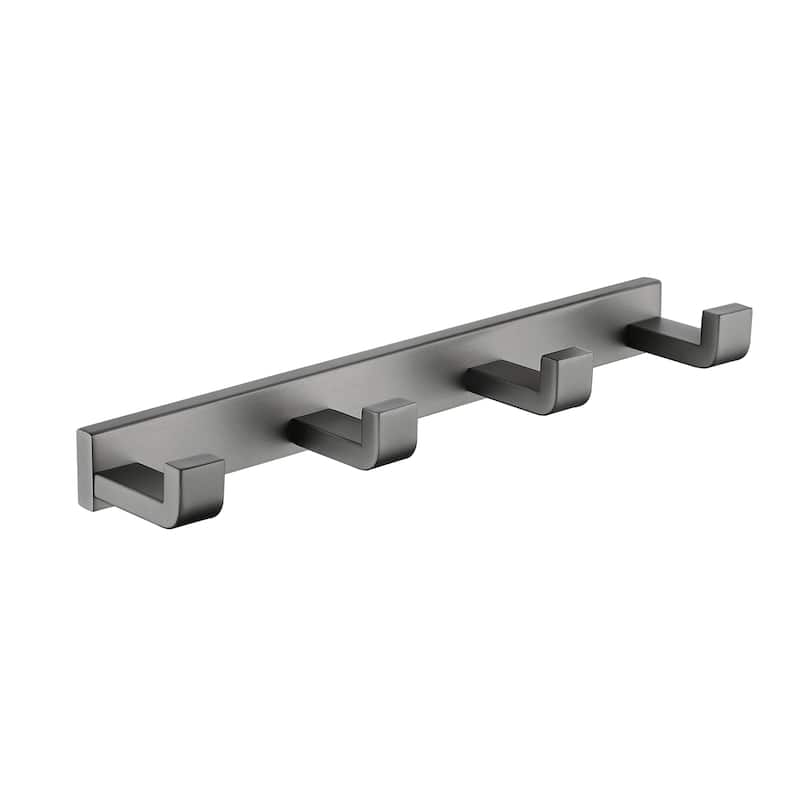 Heavy-duty Stainless Steel Towel Hook With 4 Hooks - Silver
