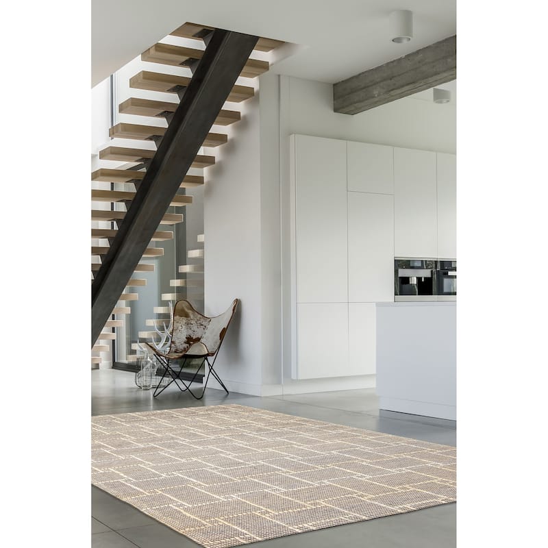 ECARPETGALLERY Braid weave Sienna Cream Wool Rug - 5'0 x 7'11