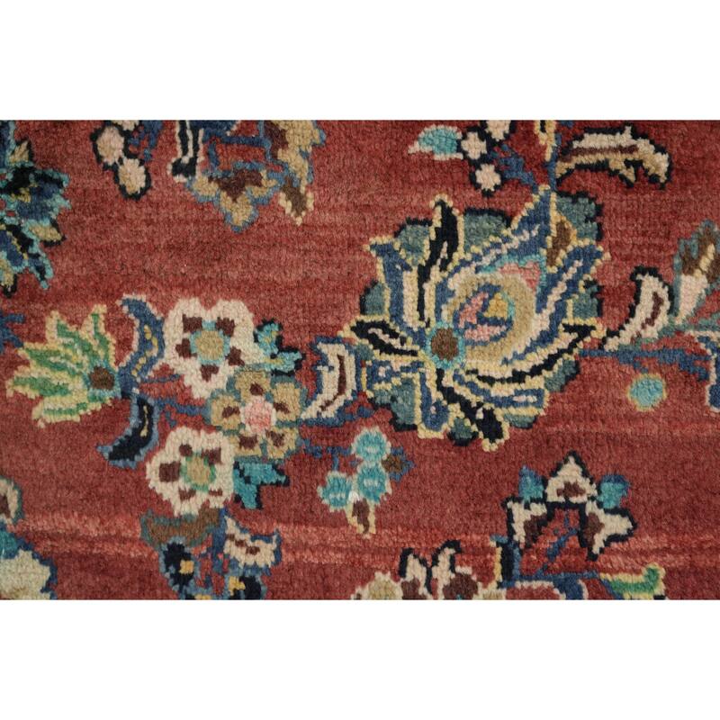 Hand Knotted Oriental 100% Wool Carpet Traditional Traditional Red Mahal Area Rug - 13' 10'' X 10' 6''