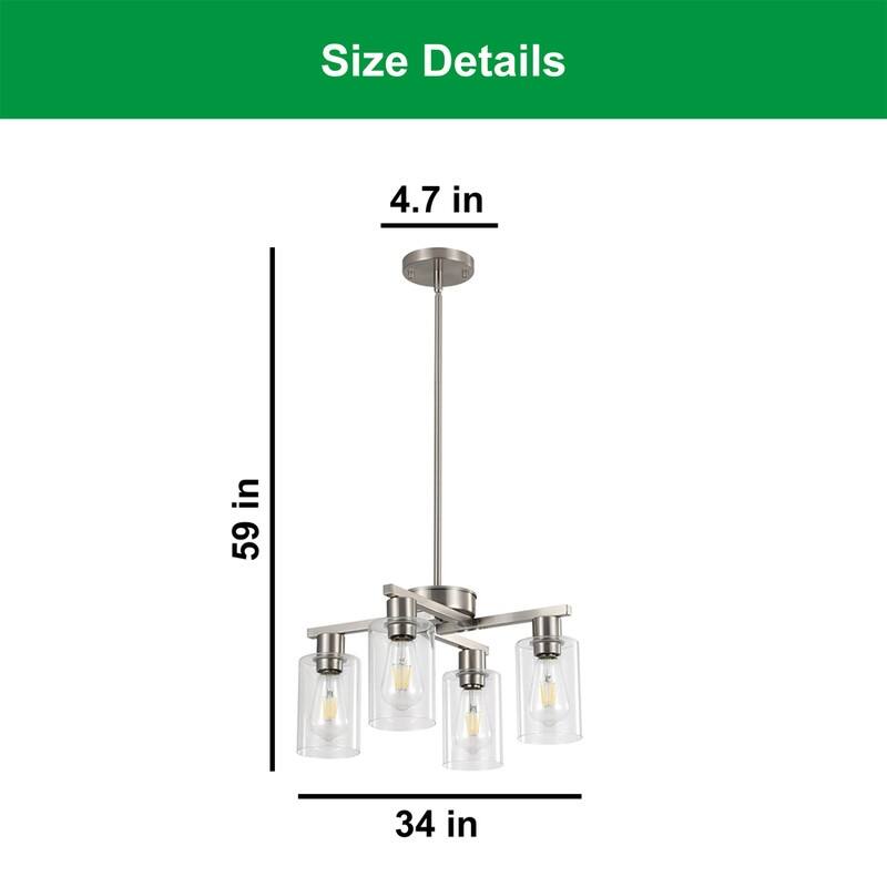 6 Light light fixture nickel chandelier light glass, metal pendant light