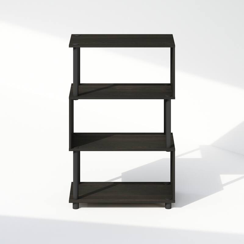 36.5 in. Tall Espresso Wood 4-Shelf Bookcase