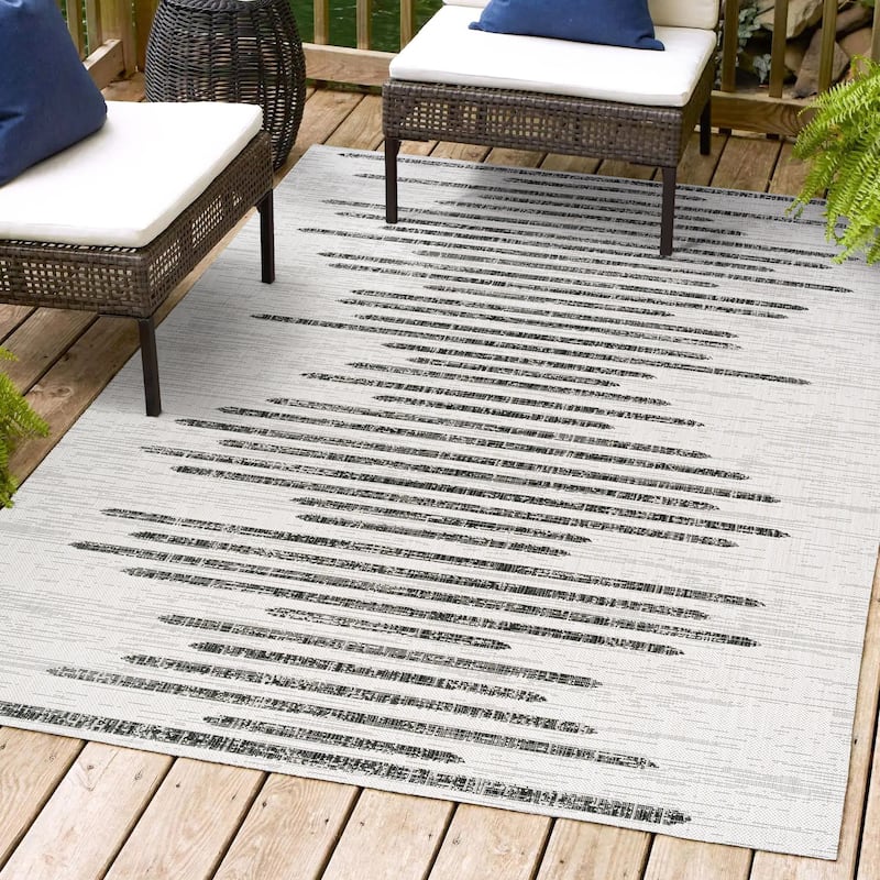 JONATHAN Y Colonia Berber Stripe Geometric Indoor/Outdoor Area Rug