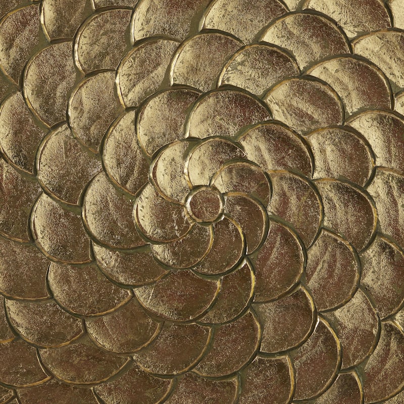 Wood Plate Carved Radial Home Wall Decor - Gold or Silver - Roche River Decor