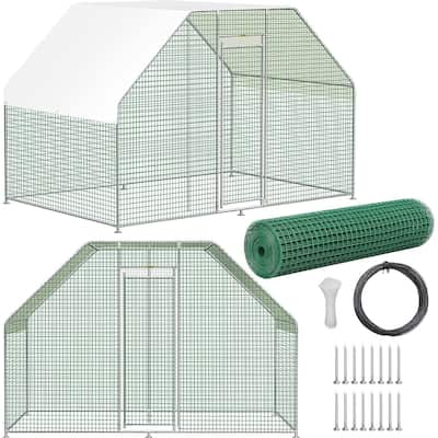 Large Metal Chicken Coop, with Waterproof Roof Cover